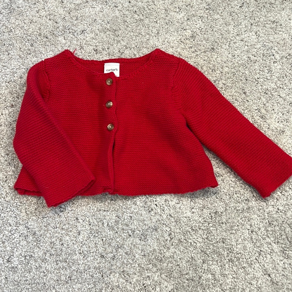 Carter’s 3 months red button up cardigan
